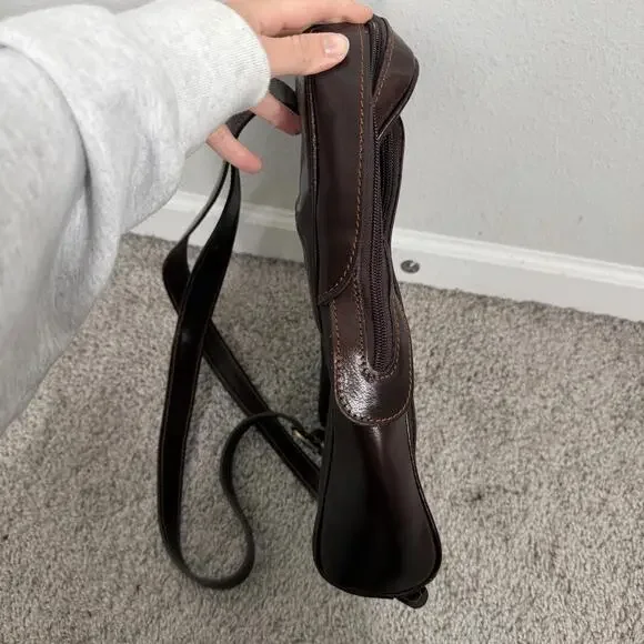 Vera Pelle Dark Brown Italian Leather Backpack Made in Italy Luxury - Picture 12 of 15